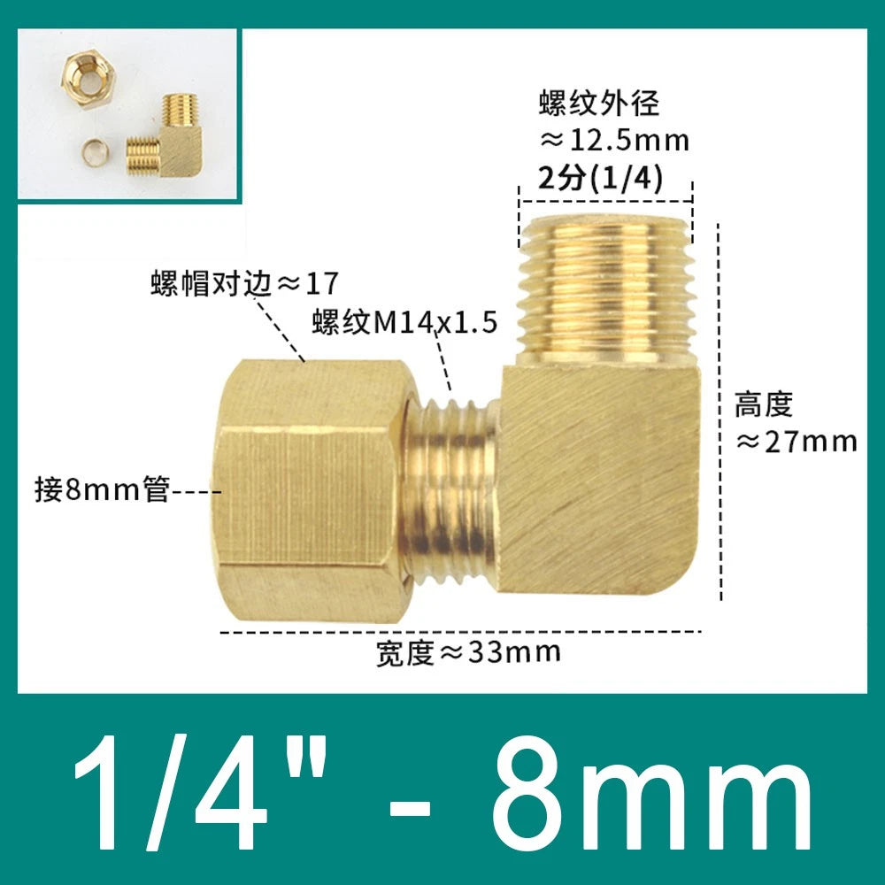 Brass Compression 90° Elbow Fittings for 6–12mm Copper Tube | Ferrule Connector