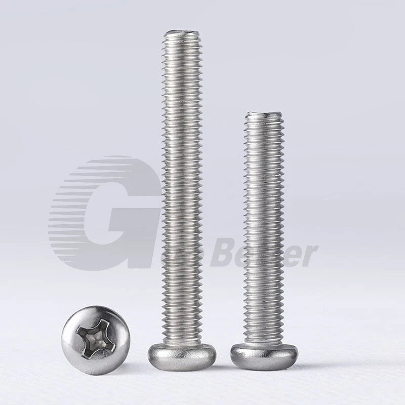 M4 M5 Pan Head Machine Screws — Phillips/Pozidrive, A4 Stainless Steel