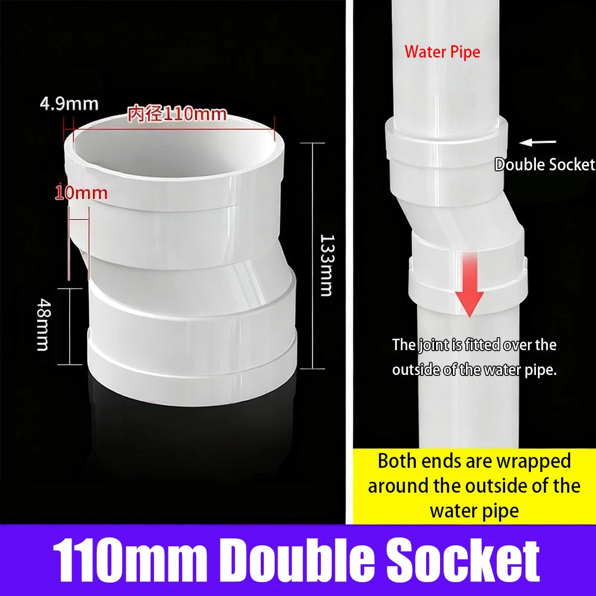 PVC Equal Offset Connectors Adapter Metric Plumbing Fittings For Water Pipe