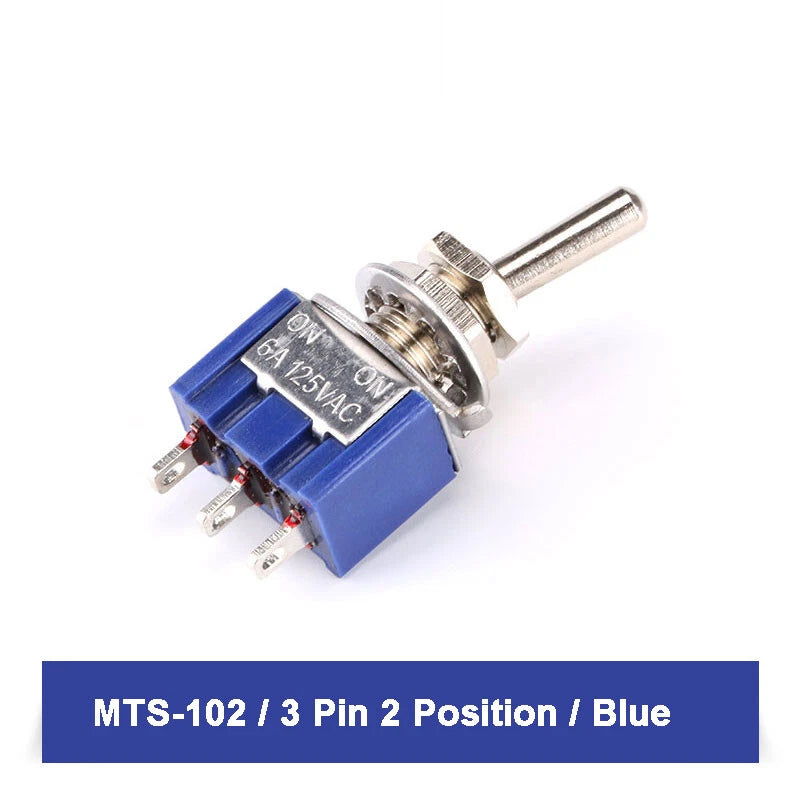 MTS Series Toggle Switch SPDT — 3/6/9/12 Pin, 2/3 Position, ON-ON & Momentary, AC 2A 250V 5A 120V