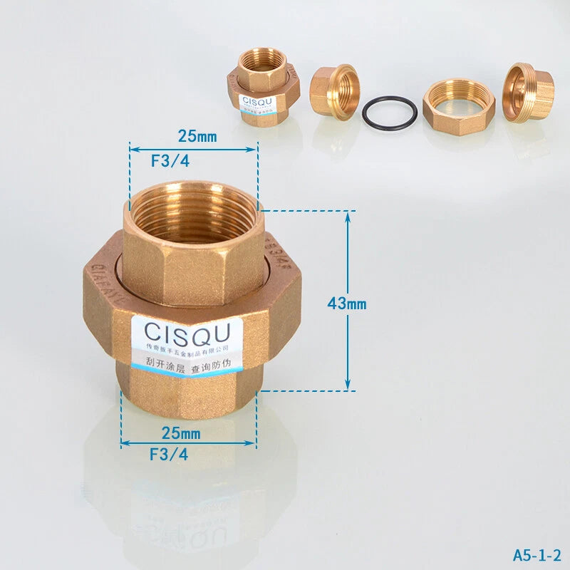 3/4" BSP Brass Pipe Fittings – Straight, Elbow, Tee, Union & Reducer Connectors