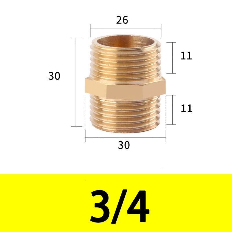 Male to Male Brass Nipple Adapter — Equal & Reducer Sizes 1/8" to 1"