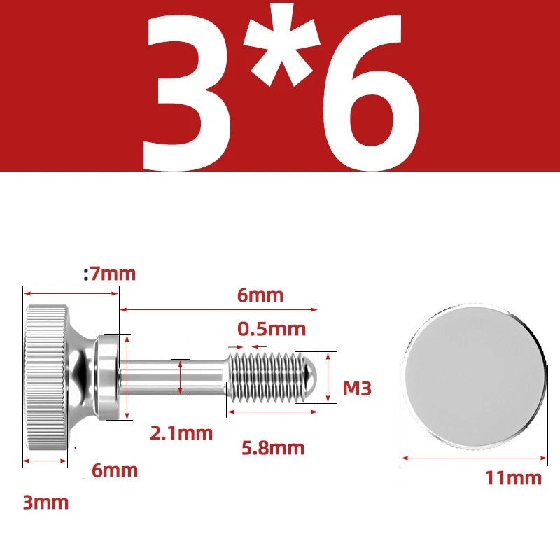 Knurled Thumb Screws Stainless Steel — M2 M2.5 M3 M4 M5 M6 M8 M10 Hand Knob Bolts