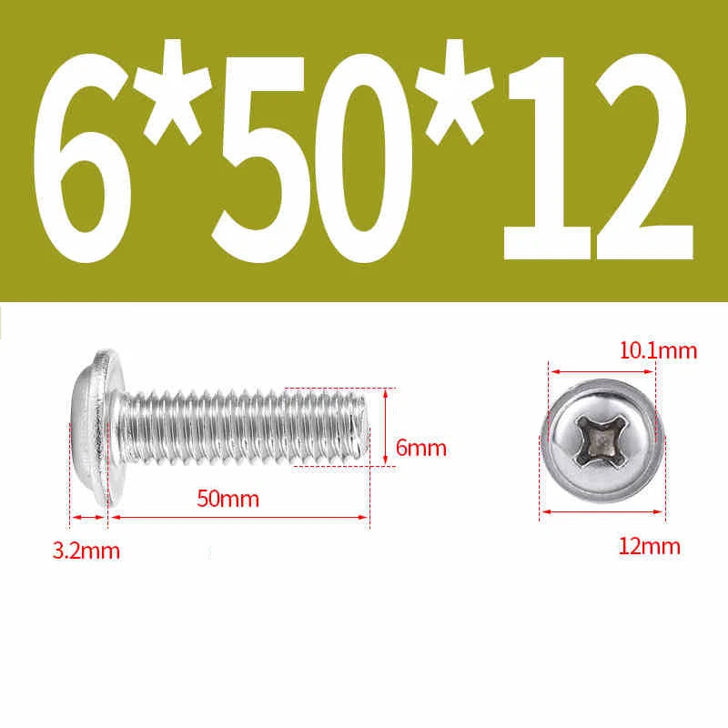 Phillips Flanged Pan Head Machine Screws – 304 / 316 Stainless Steel, Built‑in Washer (3–60mm Lengths)
