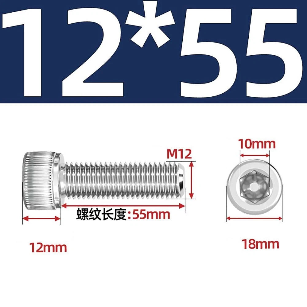 Socket Head Cap Screws – A2 Stainless Steel, M6 to M24, Hex Drive (DIN 912)
