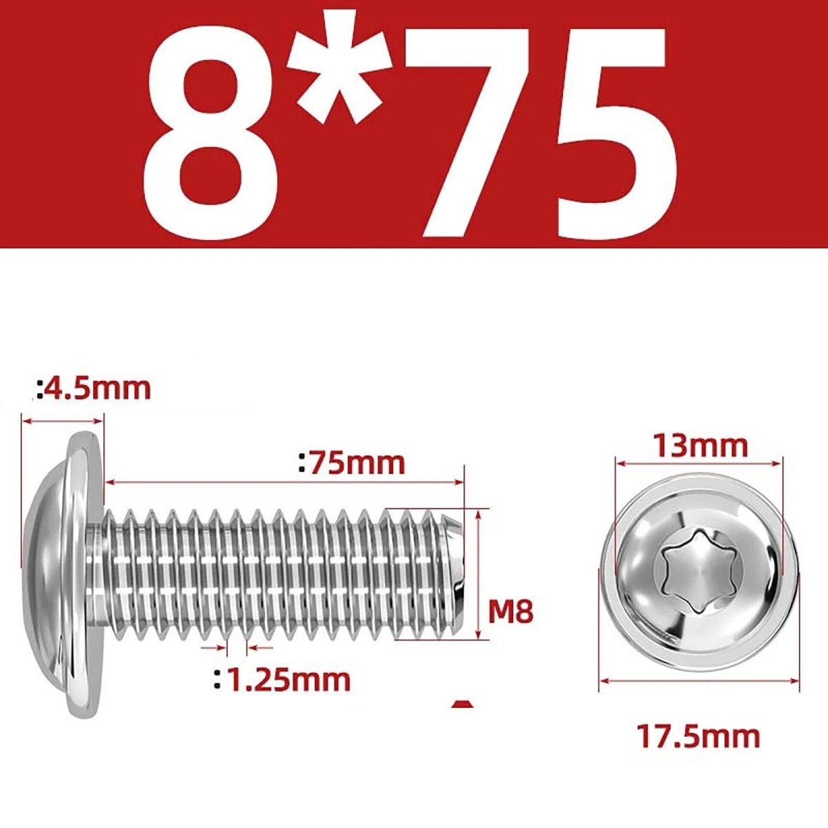 Torx Flanged Button Head Screws — 18 - 8 Stainless Steel, ISO 7380 - 2, M2 to M8 - HomeDIYer