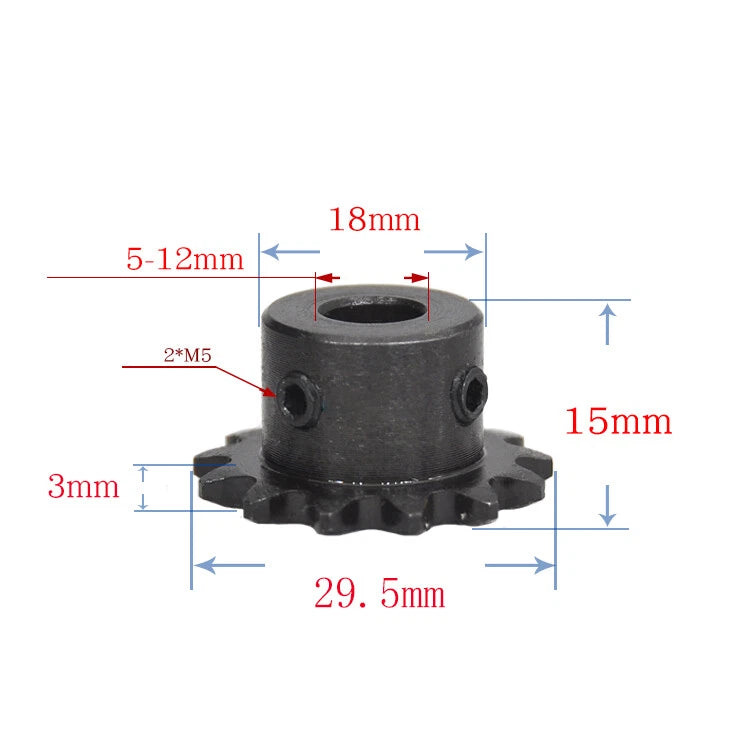 1/4"(6.35mm) Pitch 04C Roller Chain Sprockets 9T-24T Sprocket Wheel Bore 5-20mm