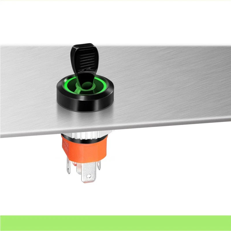 16mm Waterproof Toggle Switch – 2-Position ON/OFF with LED Indicator, 20A 250VAC
