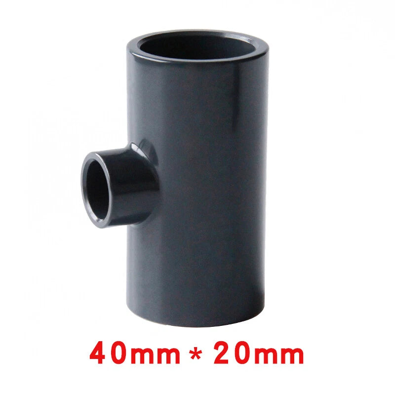 PVC Reducing Tee Pipe & Fittings Solvent Weld Pressure Adapter Connector Black