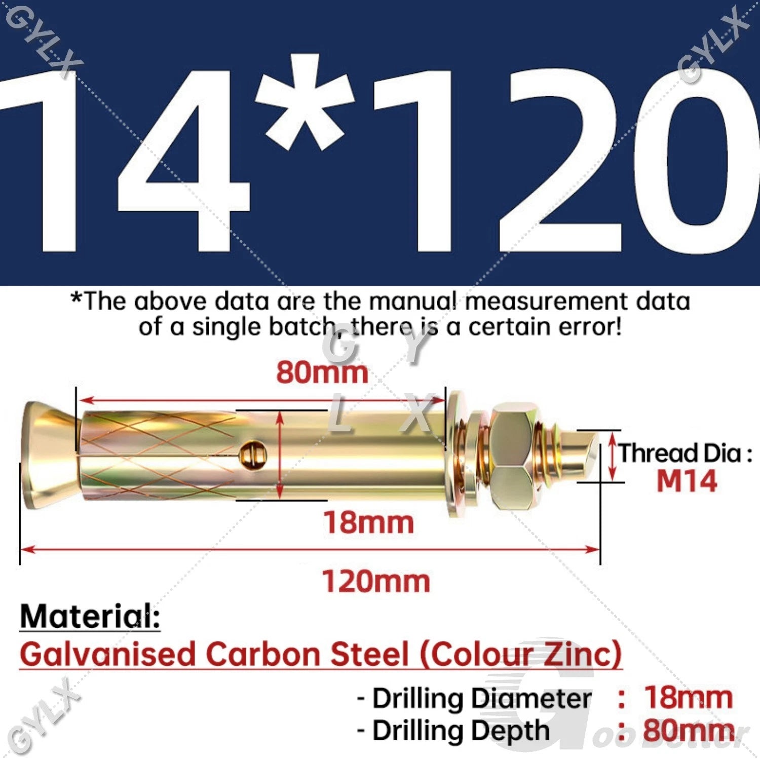 Concrete Expansion Bolts Wall Anchor Screws — M6 to M20 | Stainless Steel & Zinc Plated