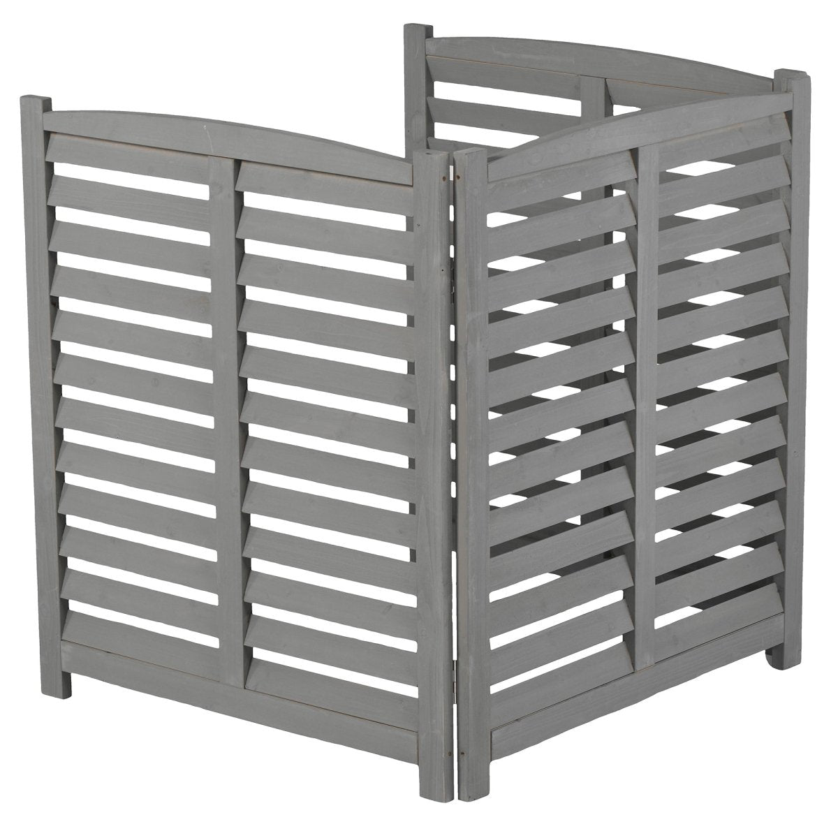 3 - Panel Outdoor Privacy Screen for AC Units | Solid Wood Ventilated Fence 32"x38" - HomeDIYer