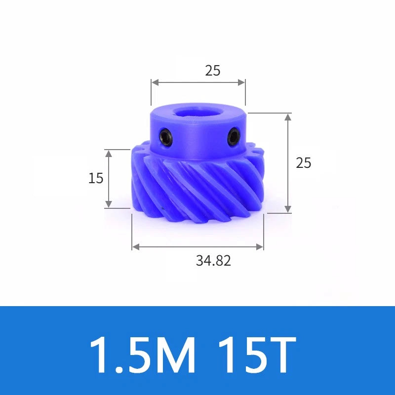 Helical Gears 45° Left Spiral Blue Nylon With Step Transmission Gear 10~26 Teeth