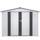 8x6FT Outdoor Metal Storage Shed with 2 Lockable Doors & Ventilation, All-Weather, for Garden, Backyard & Lawn, White