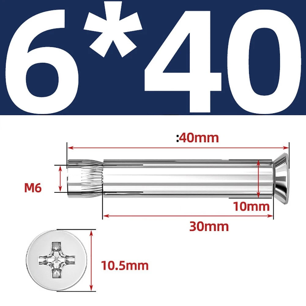 Sleeve Anchor Countersunk Phillips Expansion Bolts M6–M12 | 304/201 SS & Zinc