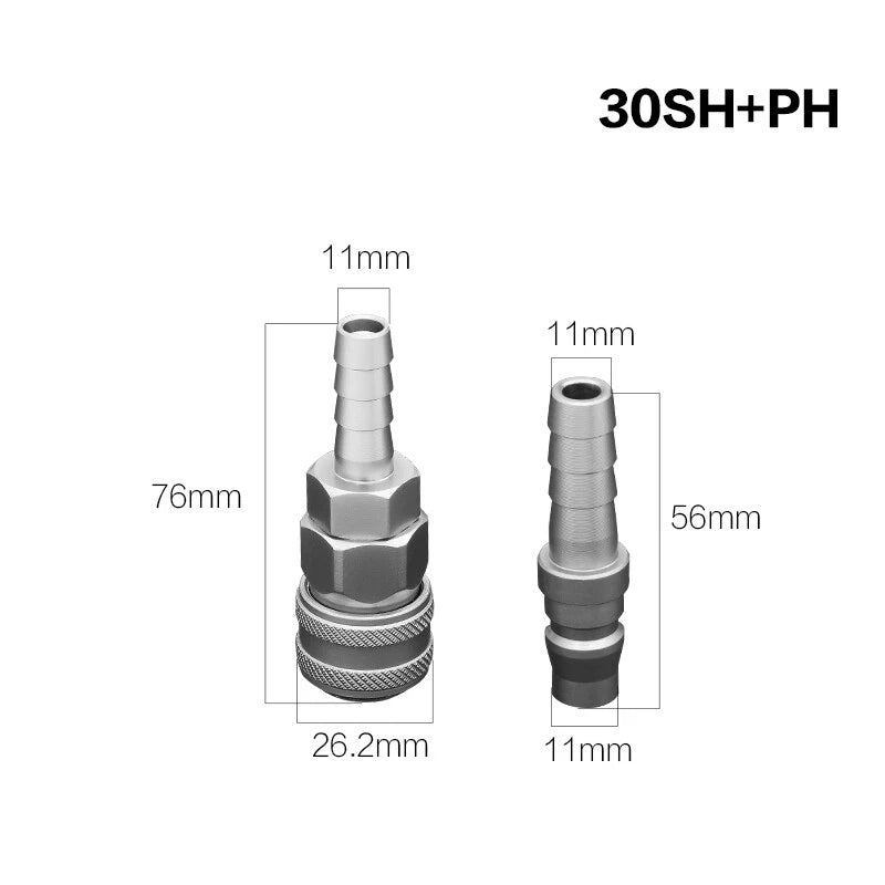 Pneumatic C-Type Quick Release Coupler Set — Self-Locking Air Hose Fitting Pair