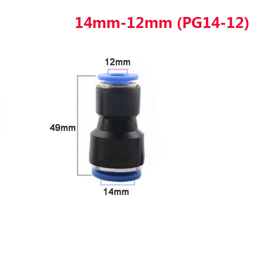 Reducer Straight Push-In Fittings | Pneumatic Tube Connector 4mm–16mm