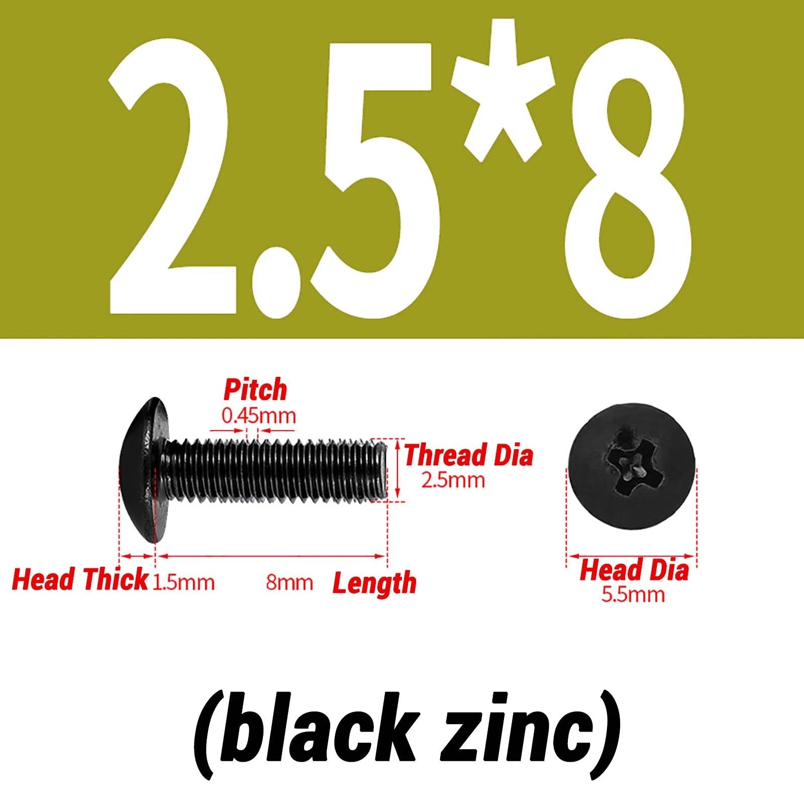 M2–M6 Pan Head Self‑Tapping Sheet Metal Screws – Black Oxide Carbon Steel