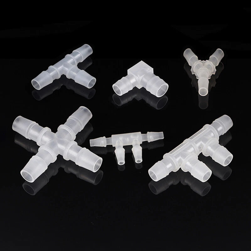 Plastic Hose Connector Splitter X T Y L-Piece Pipe Fittings 1.6mm-20mm
