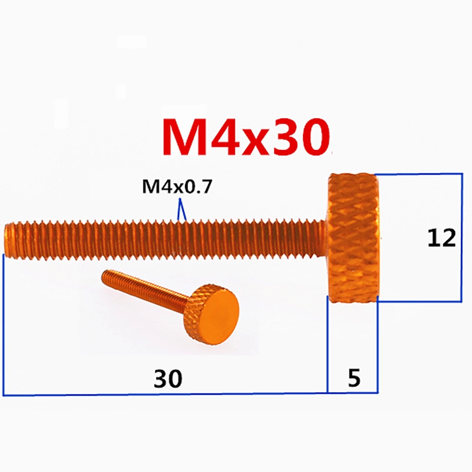 Colorful Thumb Knurled Screws M3.5 - M6 Hand Tighten Grip Knob Bolts 4.5 - 30mm