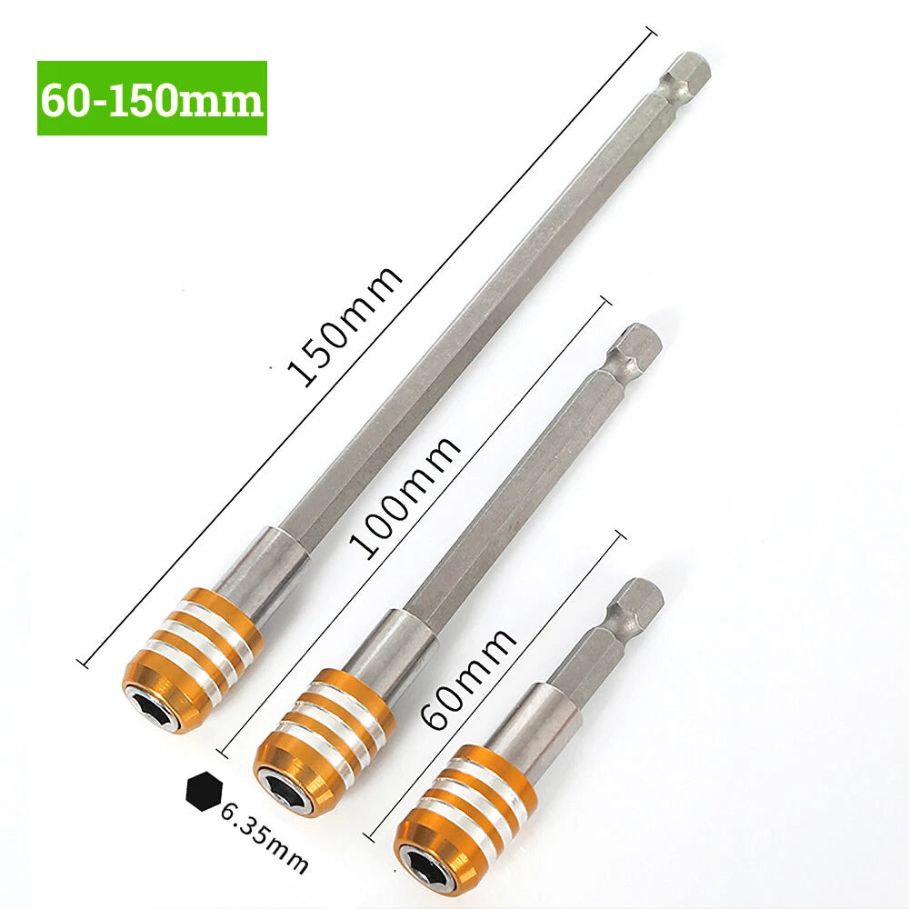 Hex Extension Rod Adapter Magnetic Driver Socket Wrench Long 60 100 150mm Bits