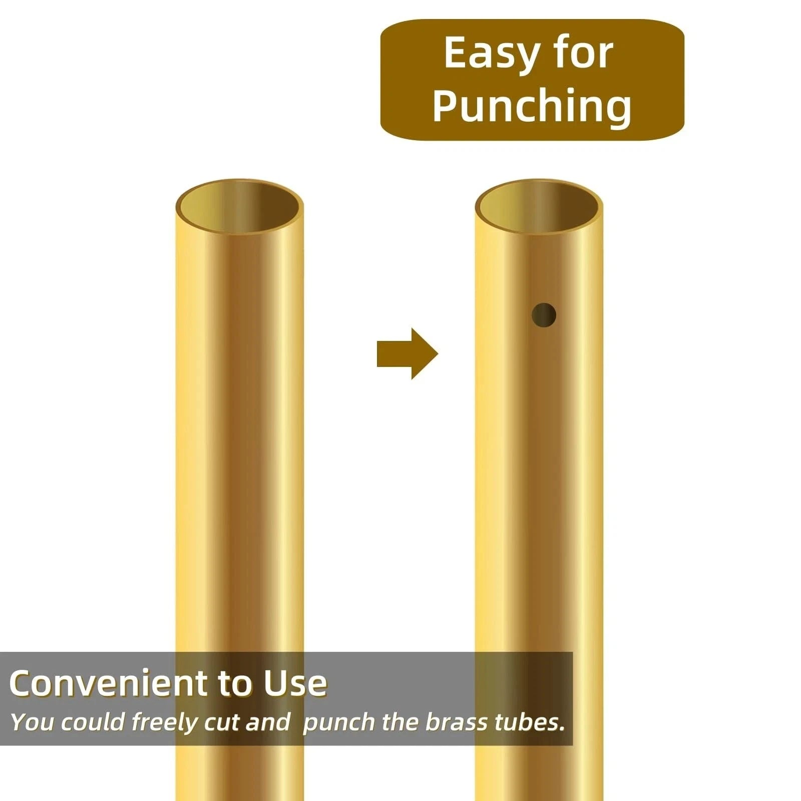 Brass Round Tube 300mm — Select O.D. 0.8mm to 25mm | DIY & Hobby Pipe