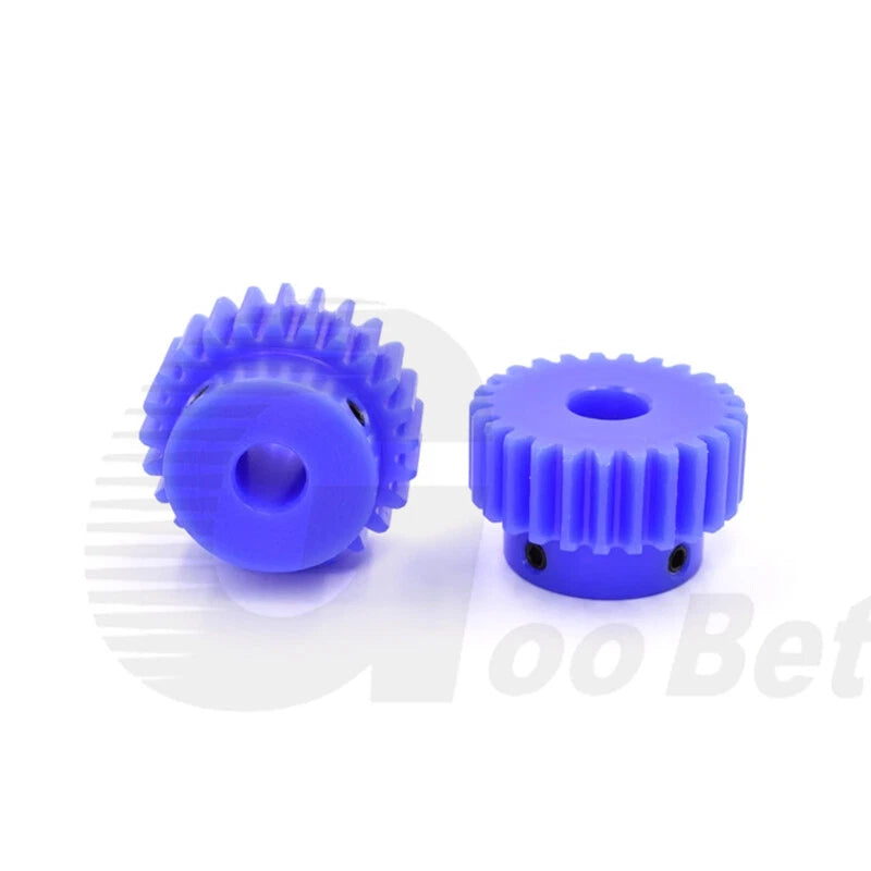 Nylon Mod 2 Spur Gear 12-30 Tooth with Step Pinion Motor Gear Bore 8mm-25mm Blue