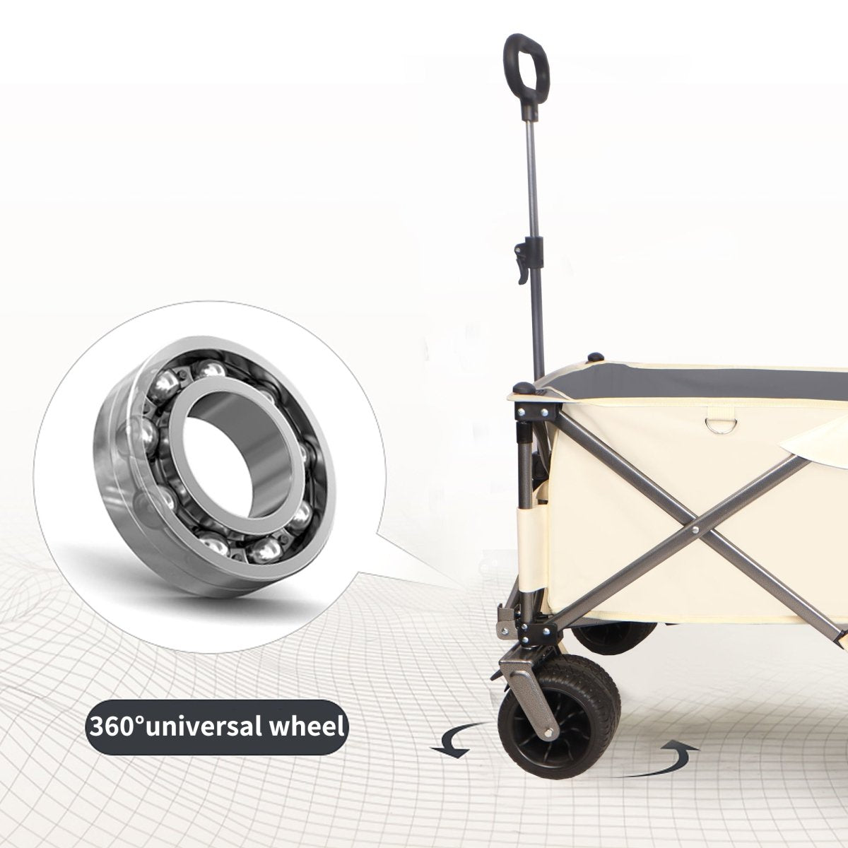 Folding Wagon, Heavy Duty Utility Beach Wagon Cart for Sand with Big Wheels wagon is made of strong steel frame and 600D Oxford fabric - HomeDIYer