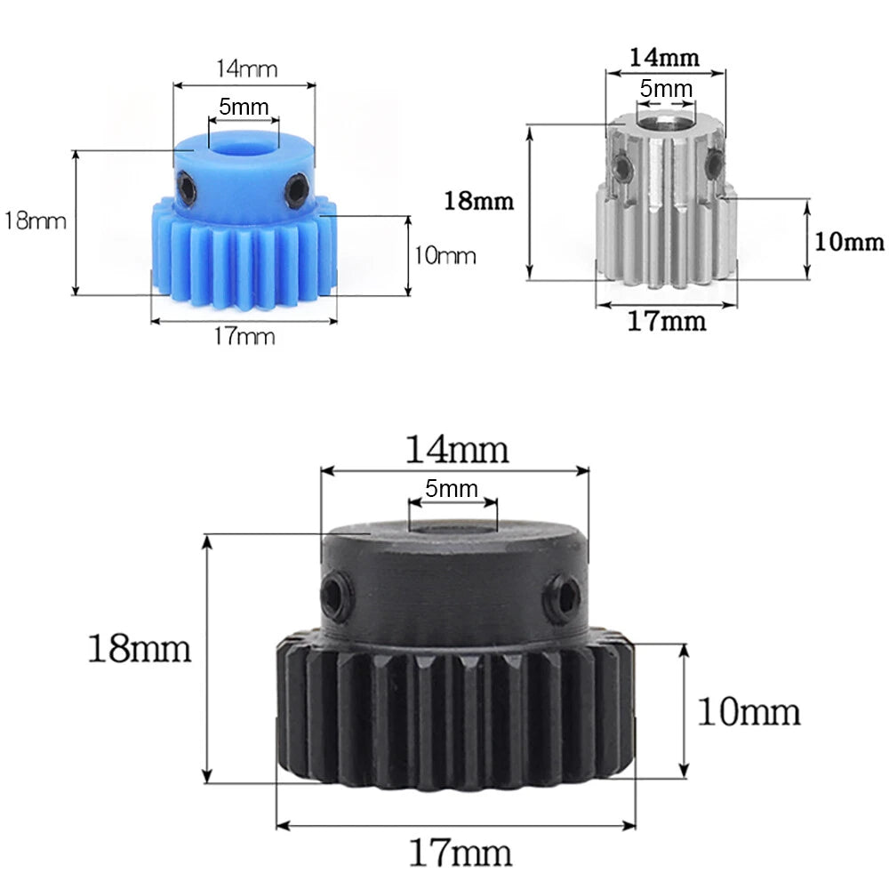 1 Modulus 15 Teeth Spur Gears Transmission Motor Gear Bore 4mm-8mm Pitch 3.14mm
