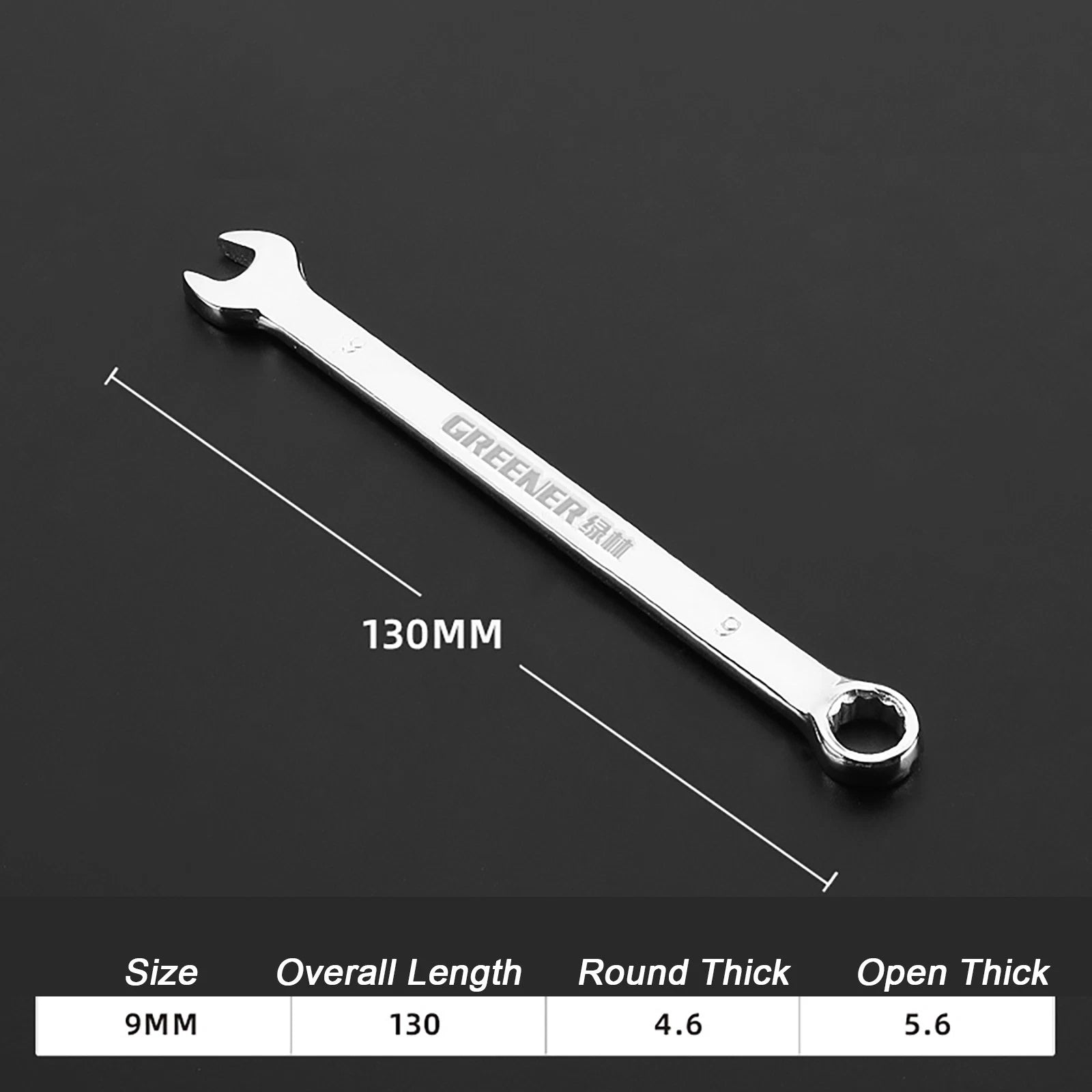 Spanner Combination Wrench CRV Open Ended Round Fixed Head Spanners 6mm - 30mm