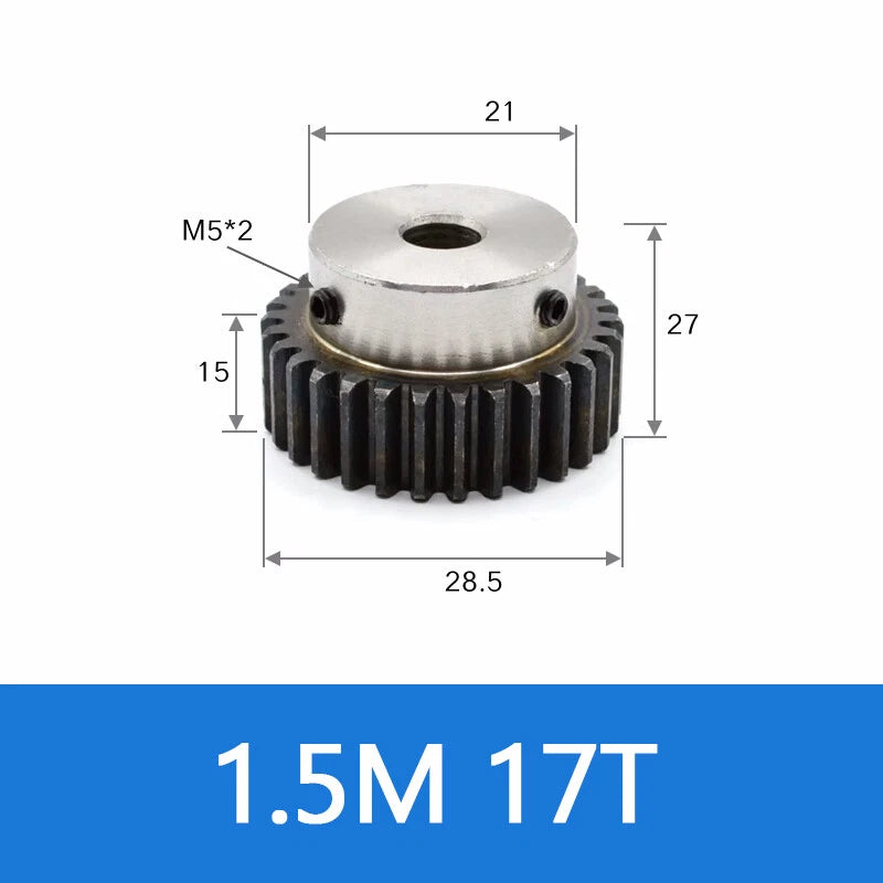Spur Gear 45# Steel Transmission Gear 1.5/2 Mod 12-27 Teeth With Step Motor Gear
