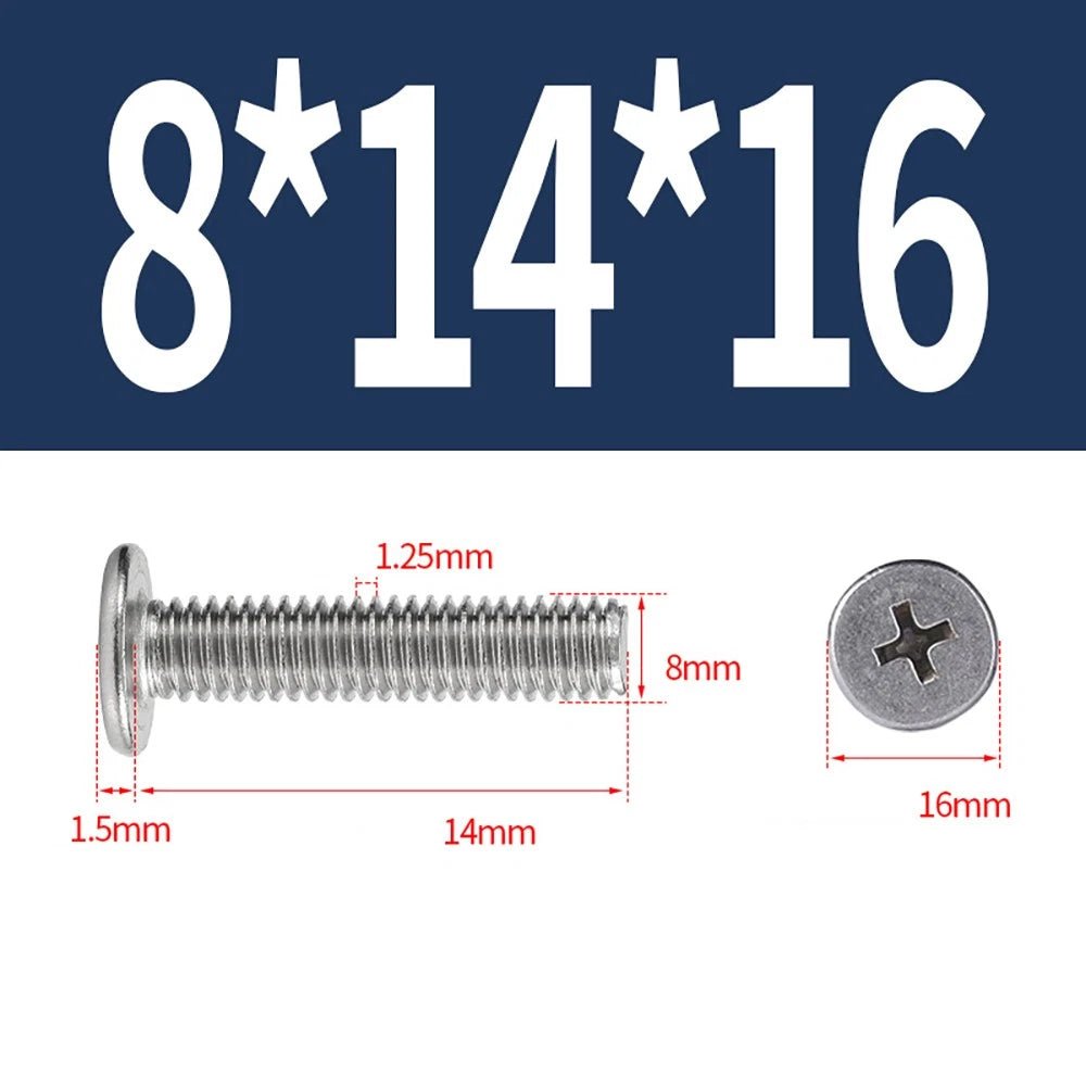 M8 White Phillips Countersunk Screws A2 Stainless Steel | 16mm Head - HomeDIYer
