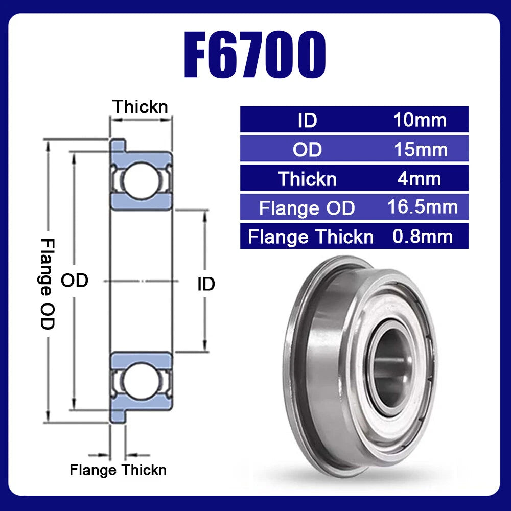 F6300 to F6702 2Z (ZZ) Bearing Steel Micro Double Shielded Flange Ball Bearings