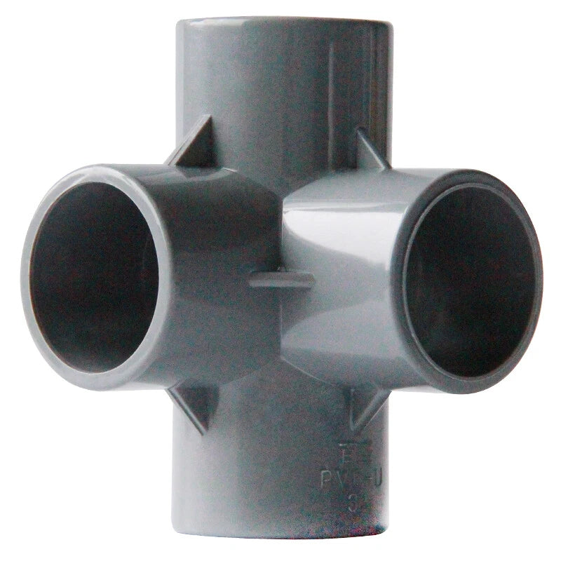 PVC 3 4 5 6-Way Elbow Connector Coupling Pipe Fittings Dia 20 25 32 40 50mm Grey