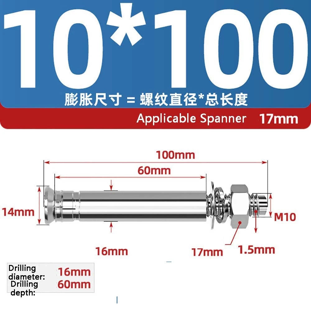 Stainless Steel Expansion Anchor Bolts — M8 to M20, 201 & 304, A/B Type