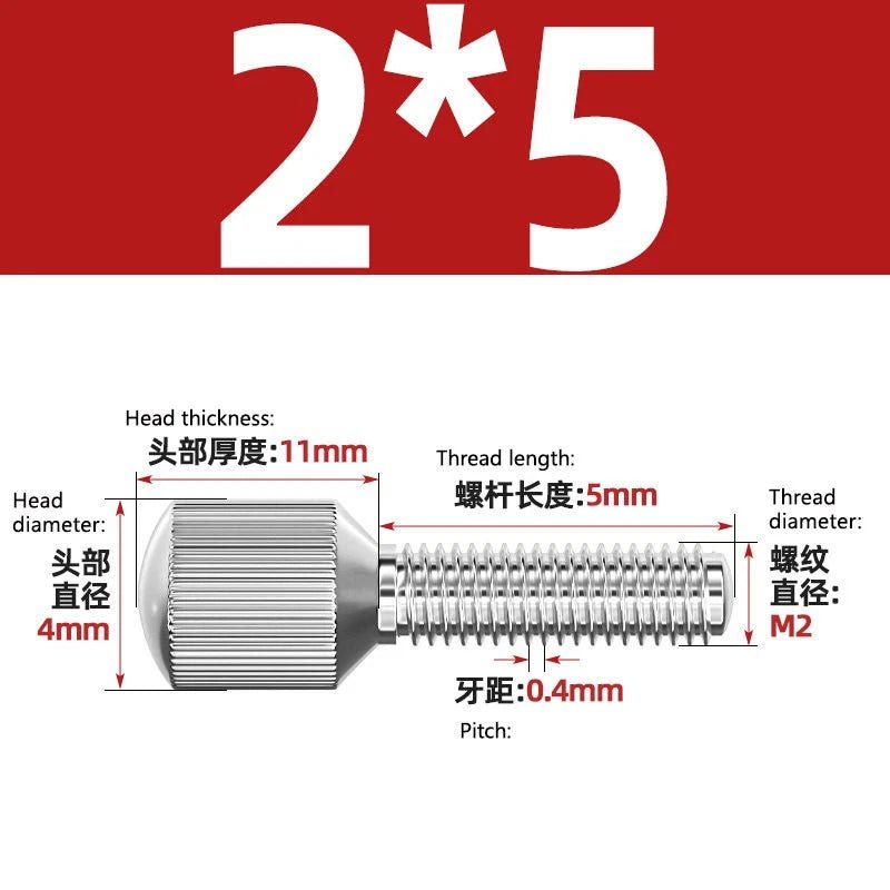 A2 Stainless Steel Knurled Thumb Screws – Small Head, Hand Tighten Fasteners (M2 to M8) - HomeDIYer