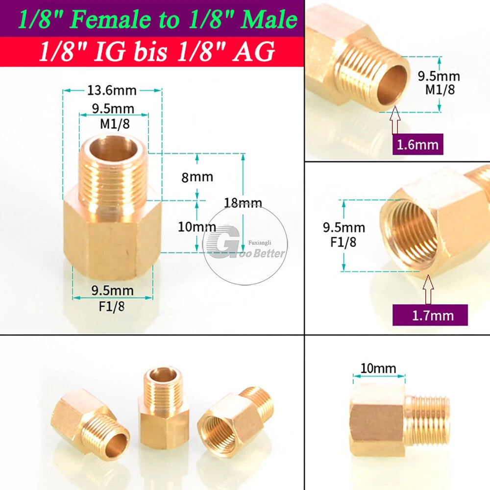 BSPT Reducing Adapter Fittings — Brass Female to Male, 1/8" to 2"