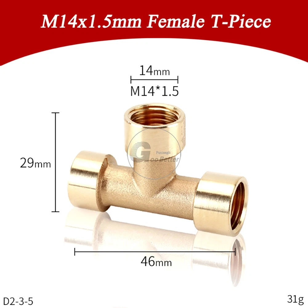 M14x1.5mm M22x1.5mm Brass Fittings — Elbow, Tee, Cross, Y-Piece & Adapter Sprayer Joints