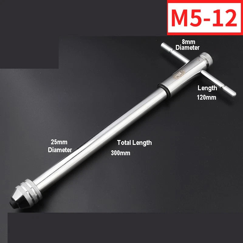 Ratchet Tap Wrench, Holder For Use With Hand Taps/Sets M1 - M8 & M5 - M12 Metric