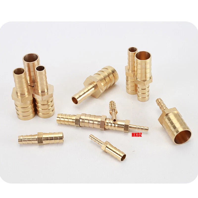 Brass Barbed Hosetail Straight Connector — Air Water Fuel Gas Hose Joiner