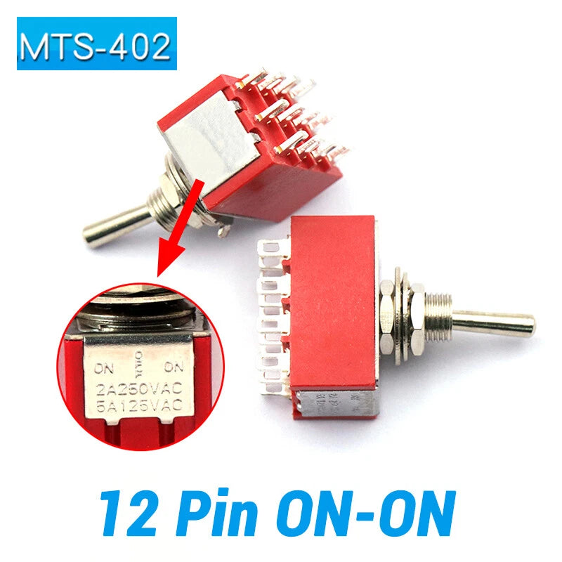 Mini Toggle Switch ON-ON ON-OFF-ON ON-NC Solder Lug 3 6 9 12 Pin | Self-Locking & Momentary