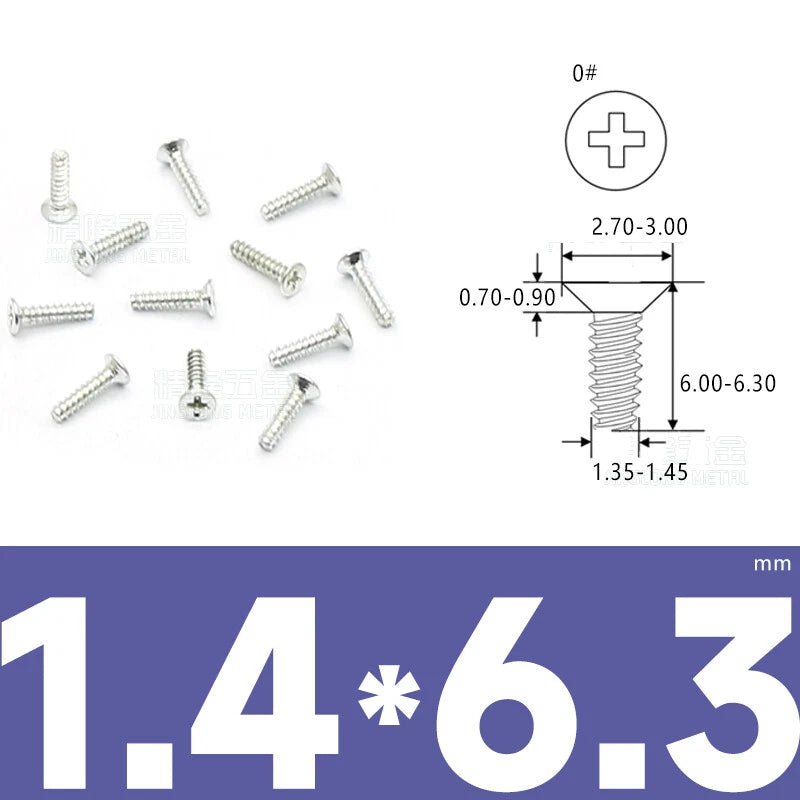 Phillips Countersunk Flat Head Machine Screws M1.2–M1.8 | Zinc & Nickel Plated - HomeDIYer