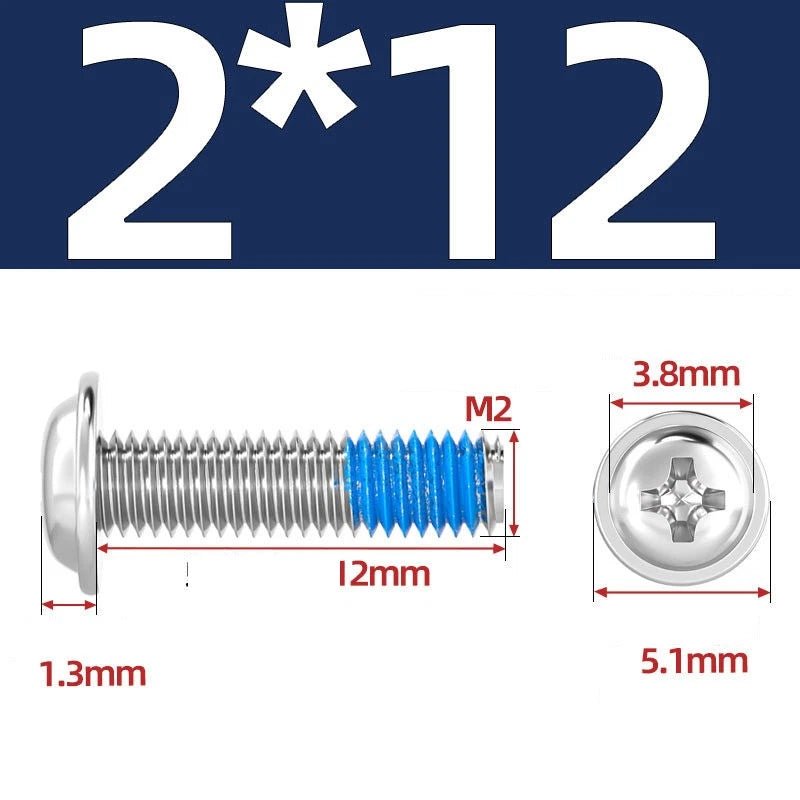 A2 Stainless Steel Phillips Flanged Button Head Machine Screws — M2 to M6, Built - In Washer Face - HomeDIYer