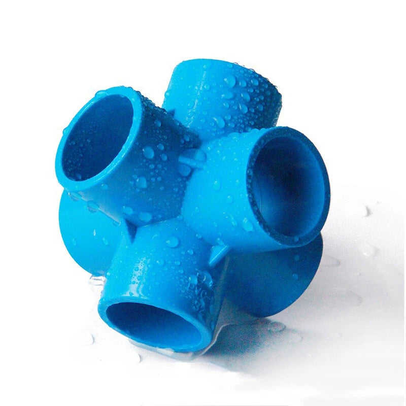 PVC 3 4 5 6-Way Elbow Connector Coupling Pipe Fittings Dia 20 25 32 40 50mm Blue