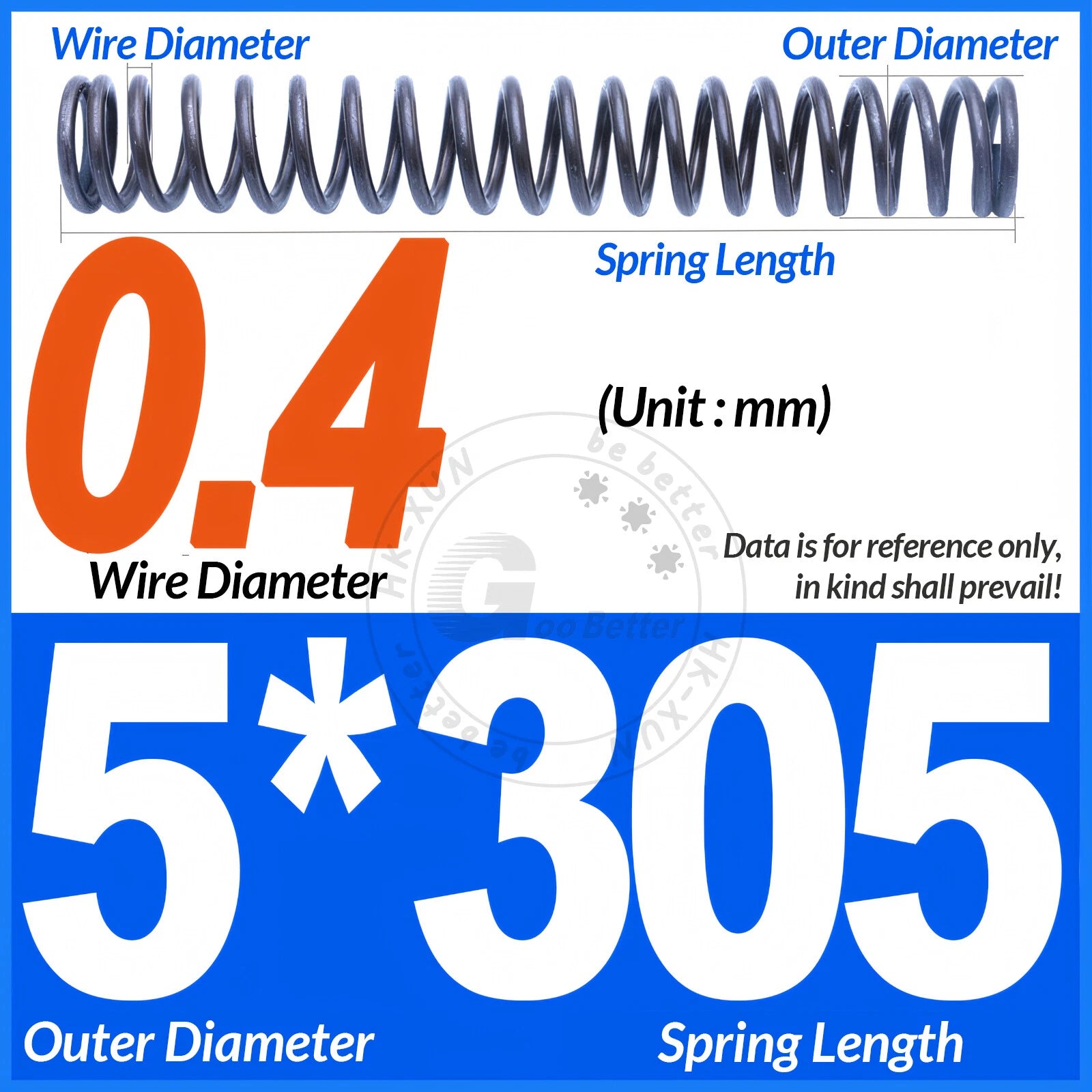 Length 305mm Compression Spring Pressure Springs OD 3-60mm Wire Dia 0.3mm-6.0mm