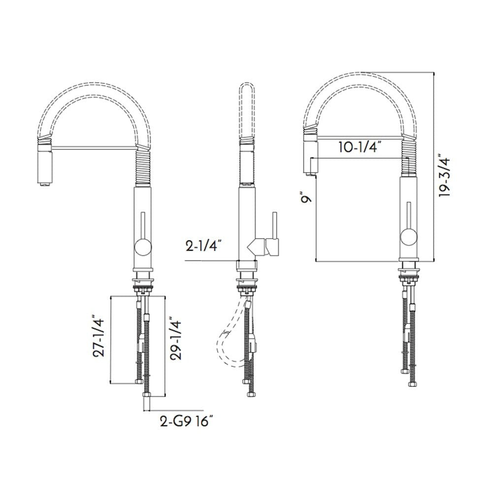 Single Handle Pull Down Kitchen Faucet Brushed Finish - HomeDIYer