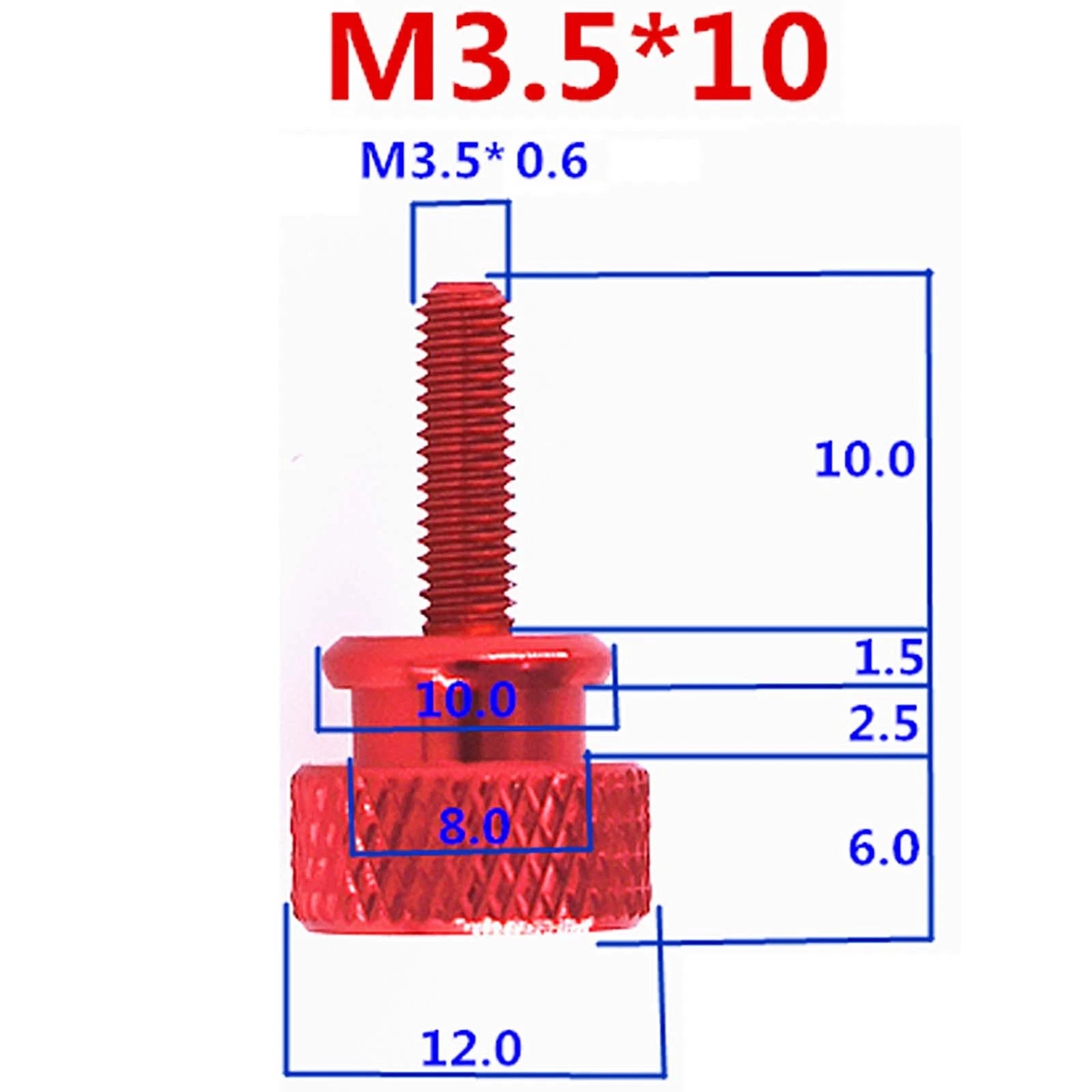 Thumb Knurled Screws – M3 & M3.5 Anodized Aluminum, 10 Colors