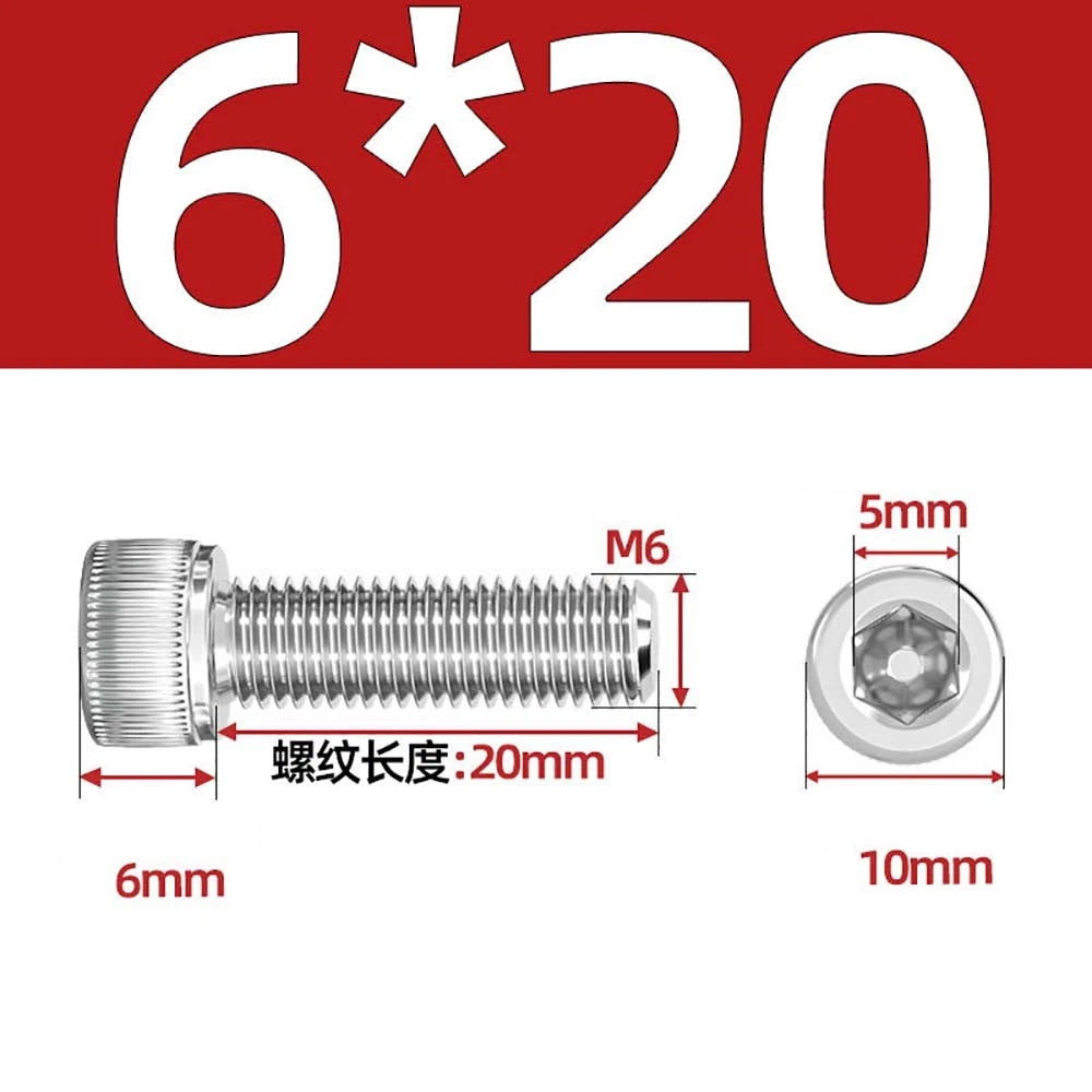 Socket Head Cap Screws – A2 Stainless Steel, M6 to M24, Hex Drive (DIN 912)