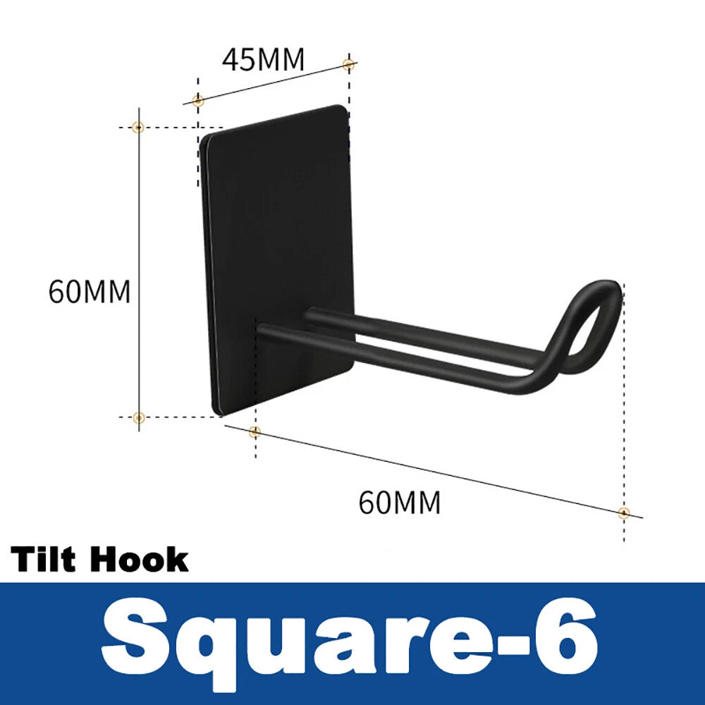 Stainless Steel Black Sticky Hooks Wall Mounted Self Adhesive Hook Round/Square