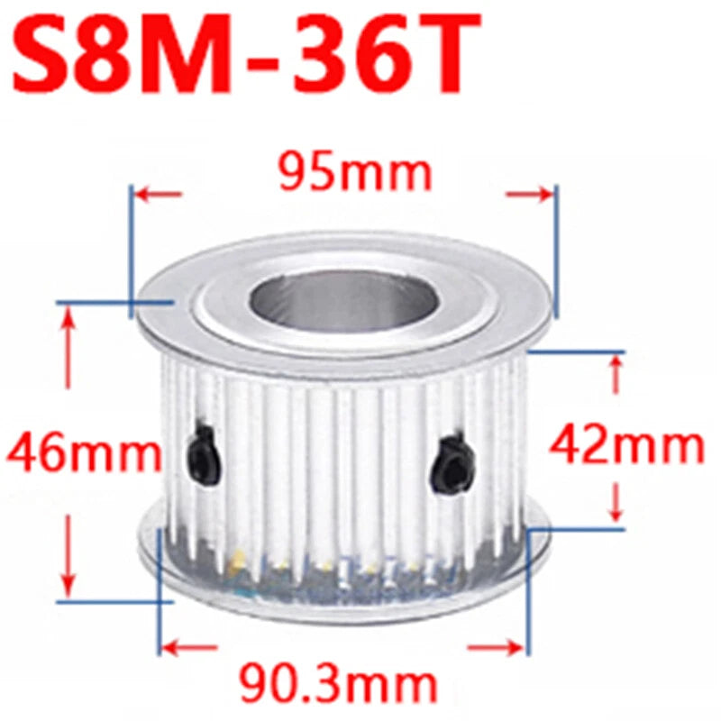 S8M Timing Belt Pulley 20T-40T Synchronous Wheel Sprocket For 40mm Width Belt