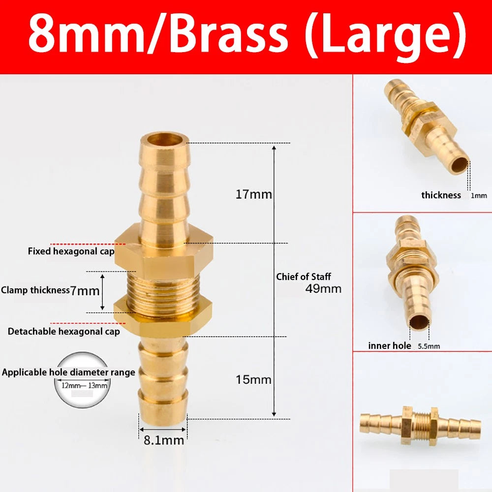 Copper Straight Hose Connector Double-Sided Female Thread